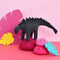 DASHDU - Sleepy Stegosaurus - Charcoal Grey Felt Dinosaur